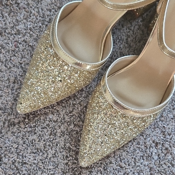 Elegant Gold Glitter Women's Heels ⭐️ ✨️  Size 43   ✨️  ⭐️ - Picture 8 of 8